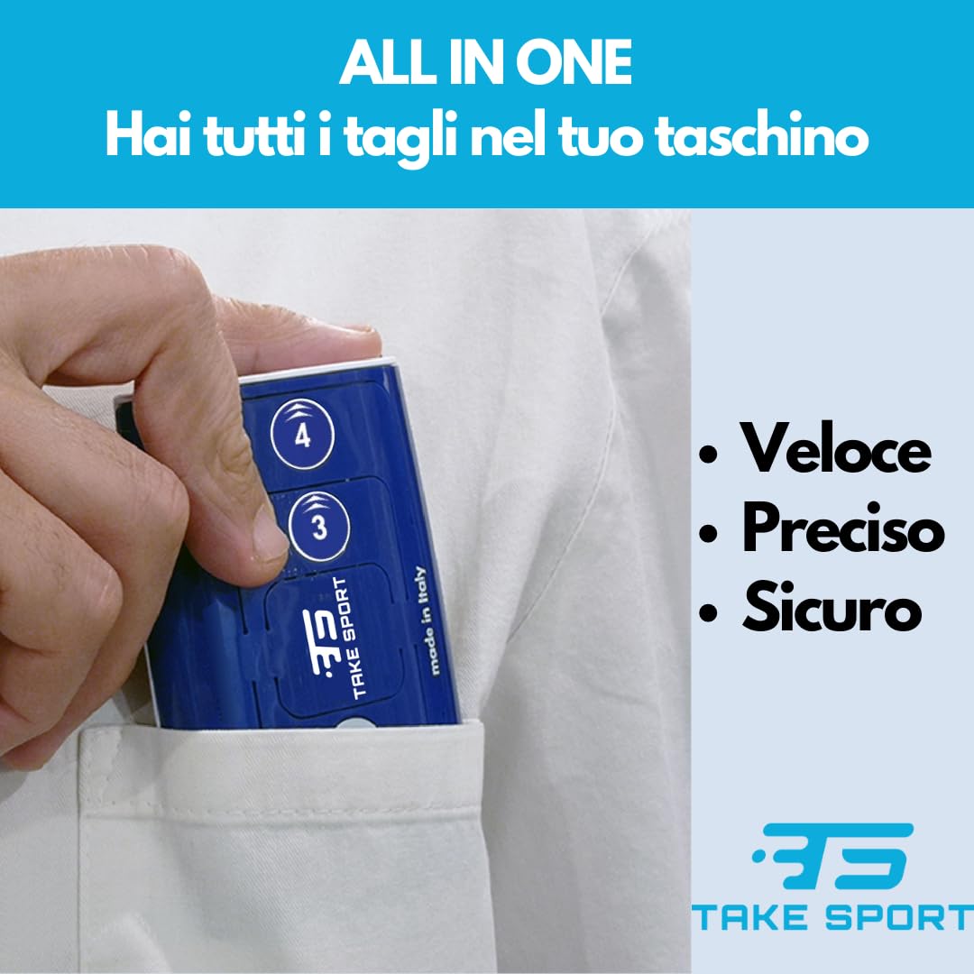TAKE SPORT - Cutter, Taglierina brevettato Made in Italy per Taglio Preciso di Kinesio Tape, Tape Kinesiologico, Nastri Sportivi. Tascabile, Pratico per Taping Kinesiologico, Kinesiology Tape, Kinesio