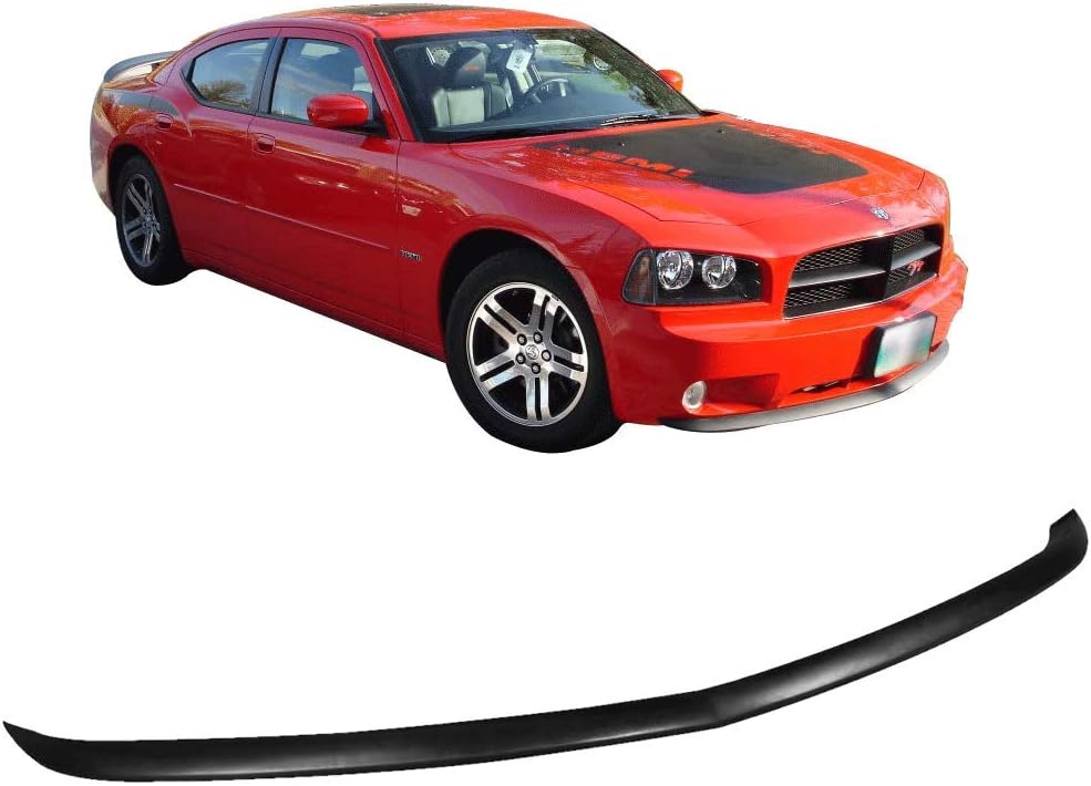 FREEMOTOR802 Front Bumper Lip Splitter Fits 2006-2010 Dodge Charger (Not SRT8), Factory Style Black PU Air Dam Chin Spoiler Front Lower Lip Spoiler Valance Guard Protector