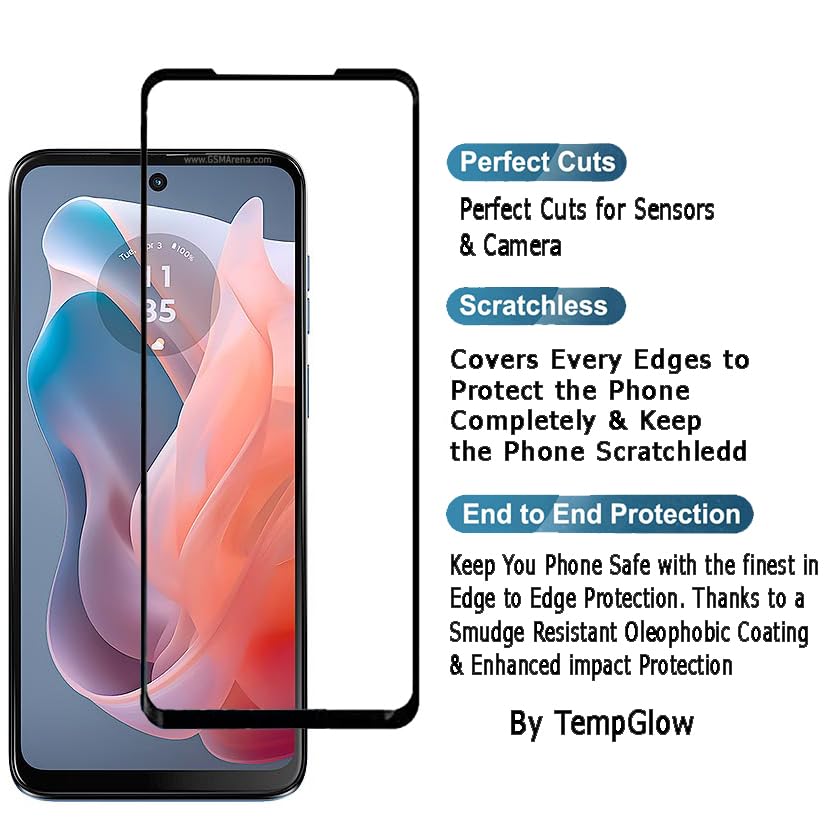 Image of Screen Protector for Motorola Moto G Play (Black) (2024) (2023) Tempered Glass Edge-to-Edge 6D Screen Guard With Installation Kit