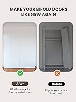 Vista 7 de Kit de Reparación de Herrajes para Puerta Plegable - 1 Paquete Kit de Herrajes para Puerta de Granero de Armario Bi-fold para Riel de 7/8" a 1