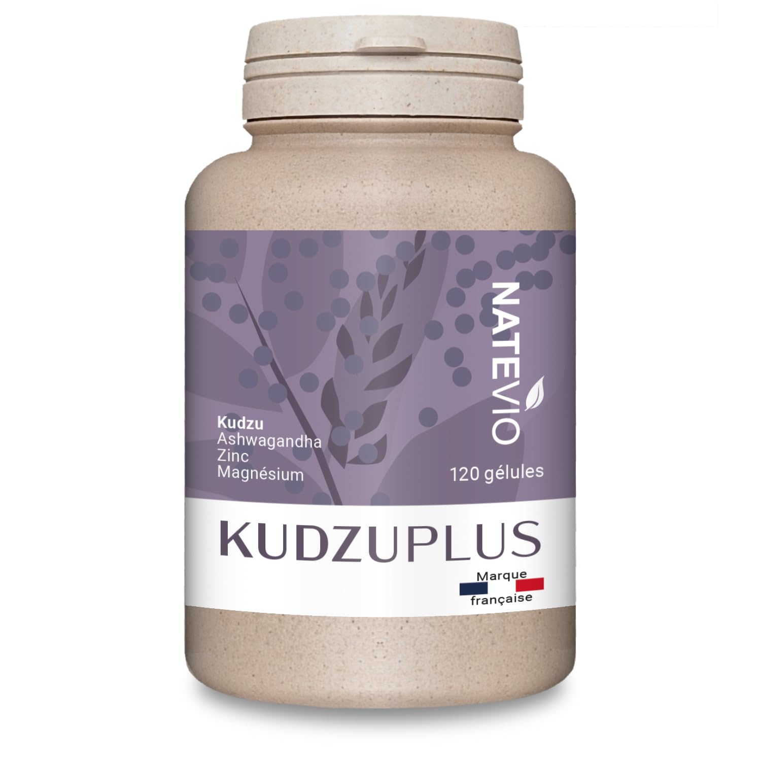 Kudzu Plus - 120 gélules - Complexe Renforcé 4 actifs (Kudzu, Ashwagandha, Magnésium, Zinc) - Sevrage efficace - Complément alimentaire stress et surmenage - Calmant - Fabriqué en France