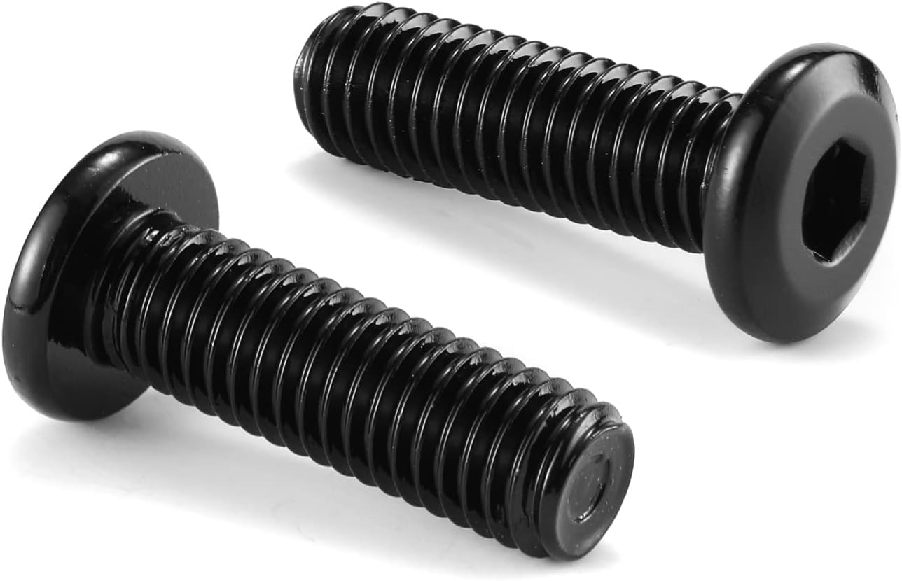 M6 x 25mm 10Pcs Flat Head Hex Socket Cap Screws Bolts, 304 Stainless Steel 18-8, Full Thread, Black Oxide by SG TZH (with Hex Spanner)