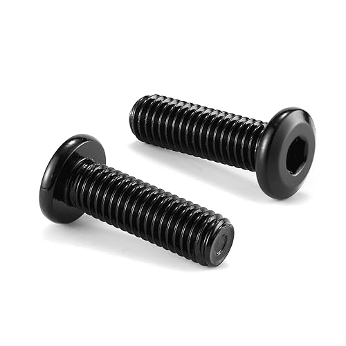 20 tornillos hexagonales de cabeza plana M8 x 0.984 in, acero inoxidable 304 18-8, rosca completa, óxido negro (con llave hexagonal)