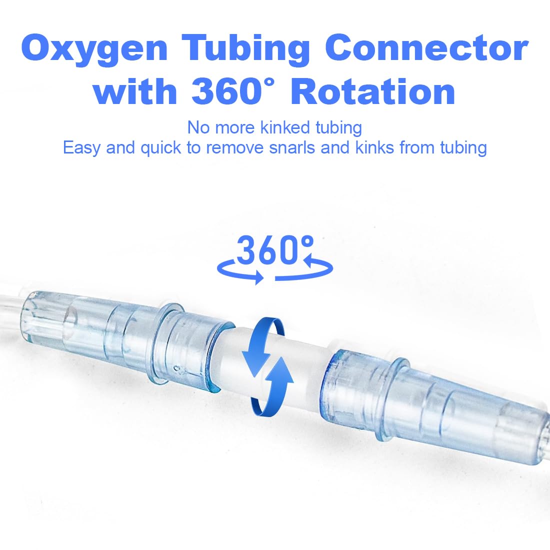 YUZNA Pack of 5 Swivel Oxygen Pipe Connectors, O2 Pipe Connectors, Prevent Torsion of Oxygen Tube - Image 3