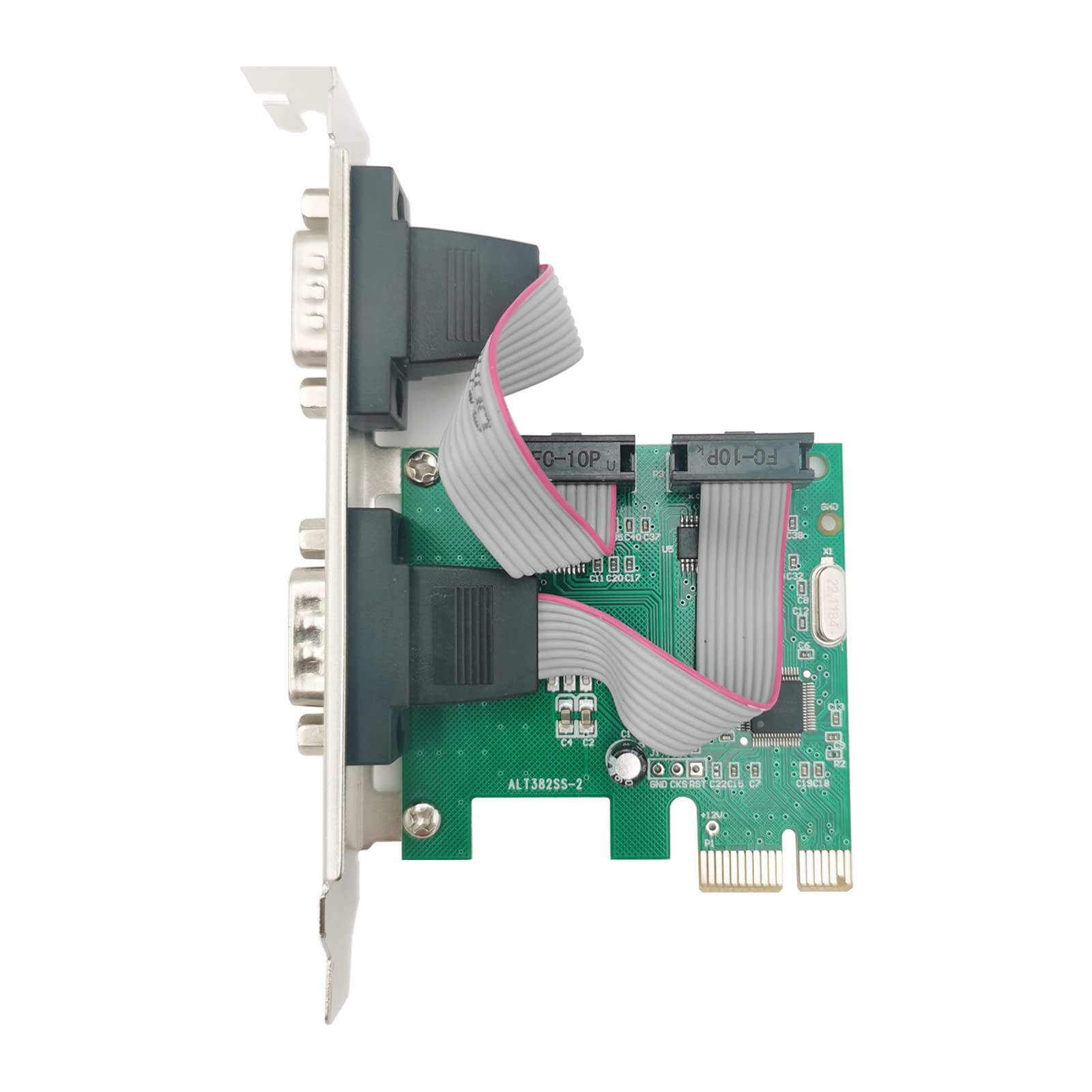 2 porte COM porta scheda controller PCIe Express, 2x seriale RS232 DB9 COM-to-PCI-E Card Adapter Convertitori
