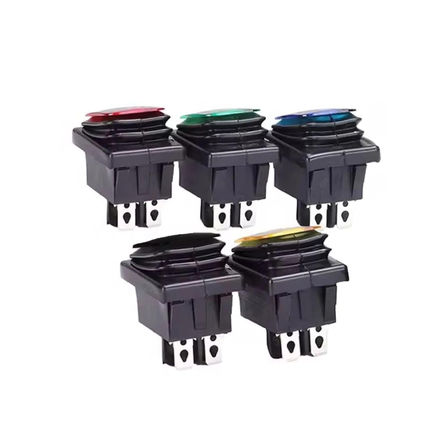 KCD4 Waterproof Boat 4 Pin Locking Switch with Light 16A 250V Rocker Power Switch(Red,220V)