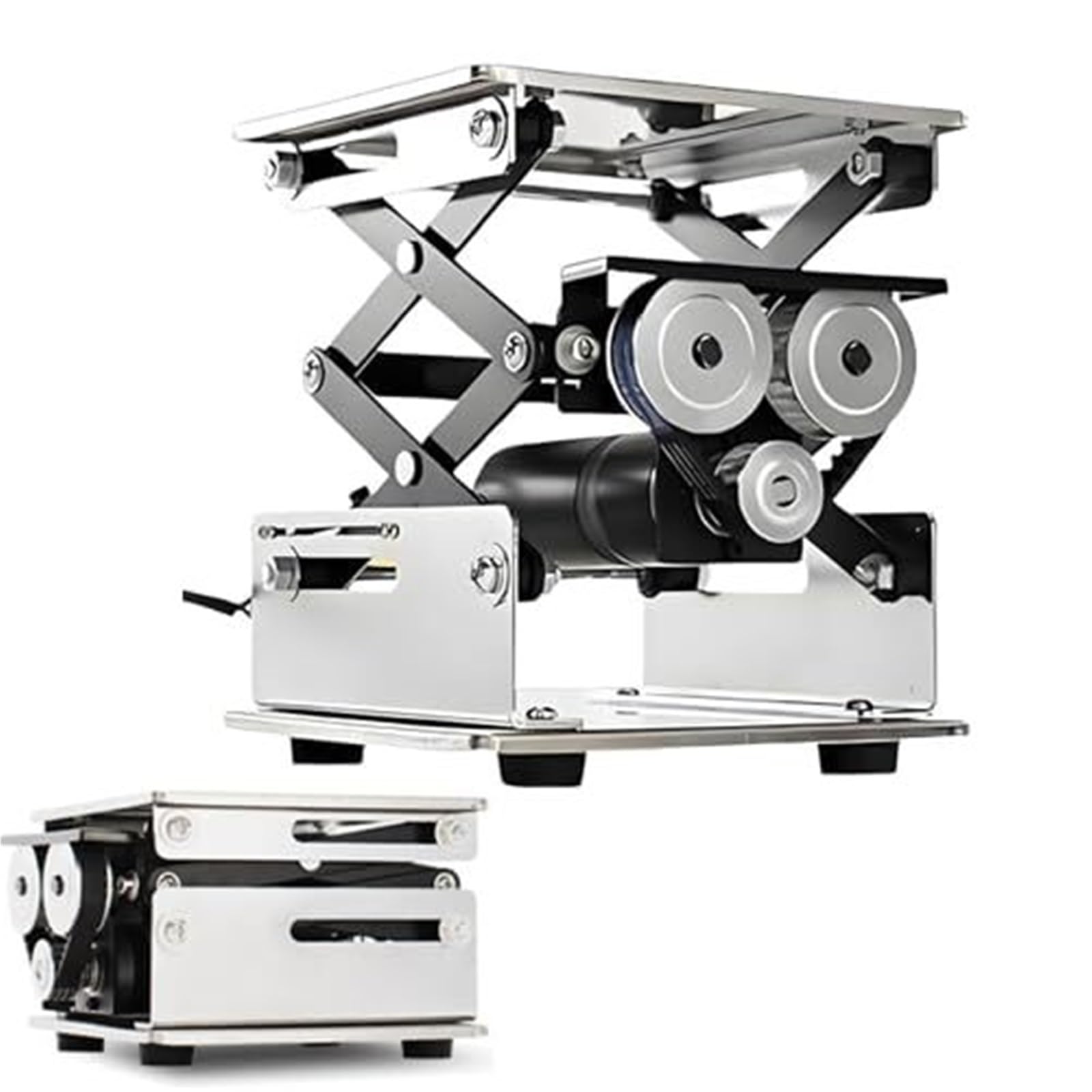 YXZYFPP Electric Scissor Jack Lifting Platform, Stainless Steel Lab Table Stand, 10KG Weight Capacity, Ideals for Laboratory Use, Durable and Reliable Equipment (size_name 150x150)