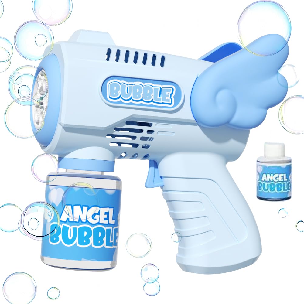 Bubbles Maker, Machine Gun Blaster, Portable Bubble Machine, Electric Silent Handheld Bubble Makers, Light Up Automatic Bubble Blower Toys for Party Wedding Outdoor Garden(Blue) — image 1