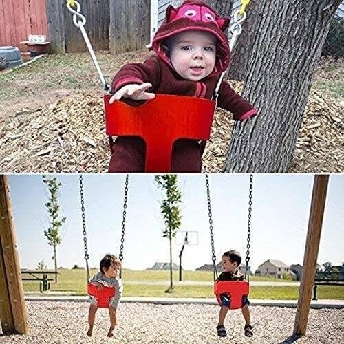 Image of Heavy-Duty High Back Full Bucket Toddler Swing Seat for Kids-Seat Only, Easy Install Red (Chain Not Included)