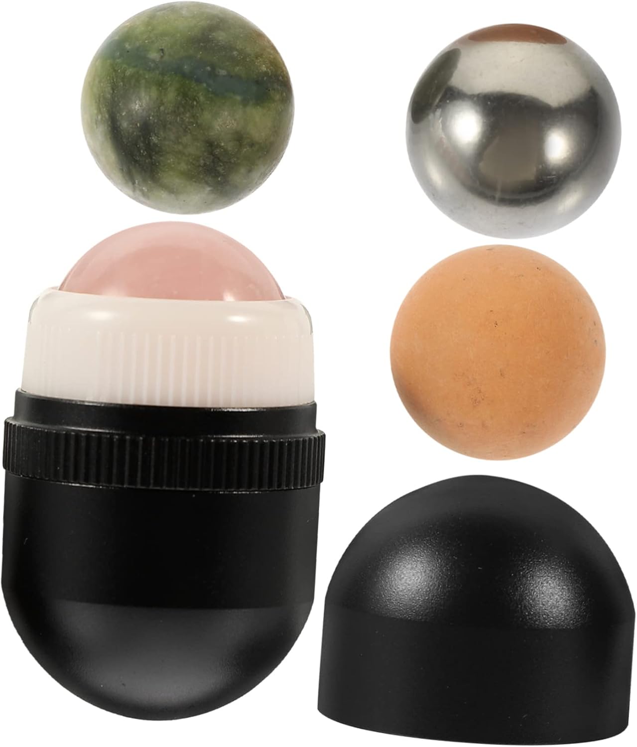 1Set Jade Ball Roller for Facial Care Portable Eye Massage Tool for Skincare Absorption Compact and Lightweight Design for Home and Travel Use Enhances Skin Tightening