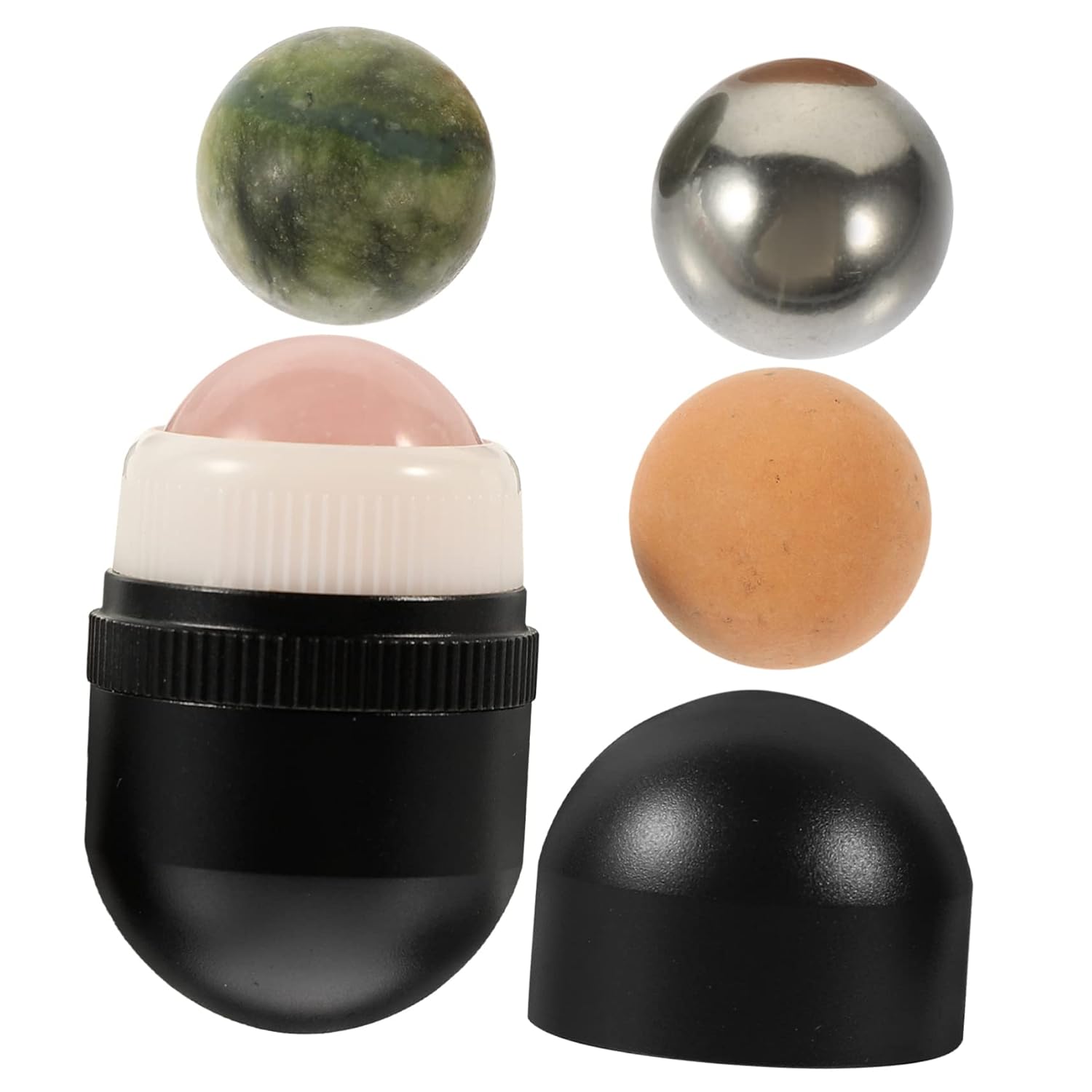 NOLITOY 3sets Jade Rolling Massager Jade Ball Eye Roller for Eyes and Dark Circles Reduction