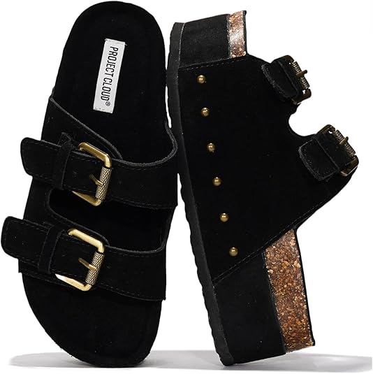 Project Cloud Platform Sandals Women Footwear - Genuine Leather and Durable EVA Sole for Non-Slip and Comfortable Platform - Fashion Summer Sandals for Women 2025 (Oliy)