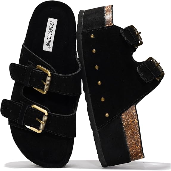 Project Cloud Platform Sandals Women Footwear - Genuine Leather and Durable EVA Sole for Non-Slip and Comfortable Platform - Fashion Summer Sandals for Women 2025 (Oliy)
