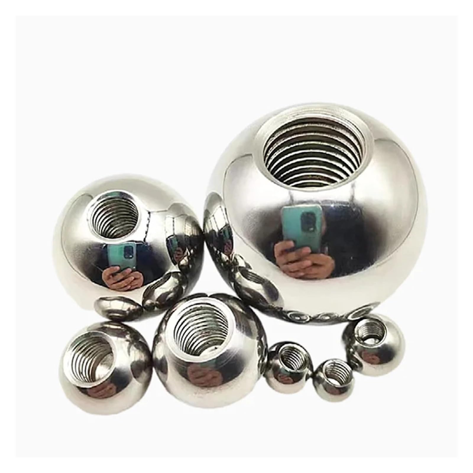 Filettatura metrica femmina M2 M2.5 M3 M4 M5 M6 M8 M10 OD 5-60mm sfere filettate a mezzo foro sfera di perforazione in acciaio inossidabile 304 foro cieco(OD 8mm,M2.5)