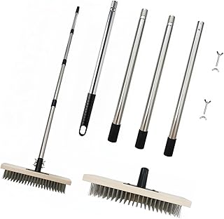 Strong 59 Inch Telescopic Floor Scrubber Ideal for Brick Areas Construction Zones and Driveways Hardwood Deck