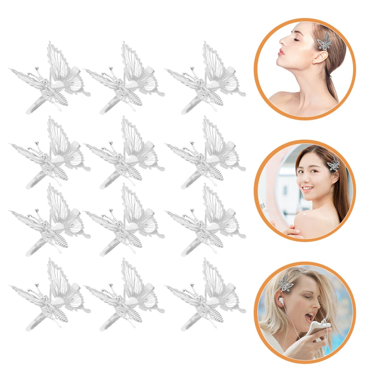 LALAFINA 48stücke Haarklammern Schmetterlinge Metallisch Hohle Haarspangen Für Damen Elegante Haarschmuck Für Partys Cosplay Und Bühnenauftritte