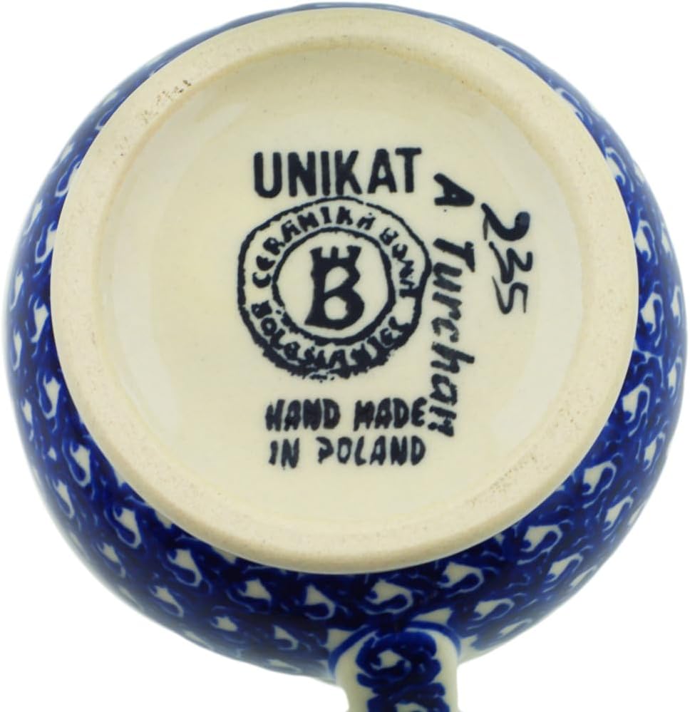Polmedia Polish Pottery Pitcher with Lid UNIKAT - Fresh Happiness Pattern Handmade in Boleslawiec Poland by Ceramika Bona + Certificate of Authenticity