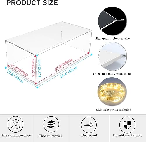 Miniatura 9 de Nynelly Vitrina grande de acrílico para coleccionables, caja de exhibición de acrílico transparente para Lego 21318 Tree House, escaparate a prueba
