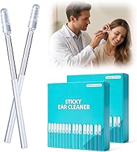 Adhesive Ear Wax Removal Sticks 48pcs, Reusable Soft Head Ear Cleaning Swabs, Safe Sticky Ear Tools for Adults & Children (48pcs)