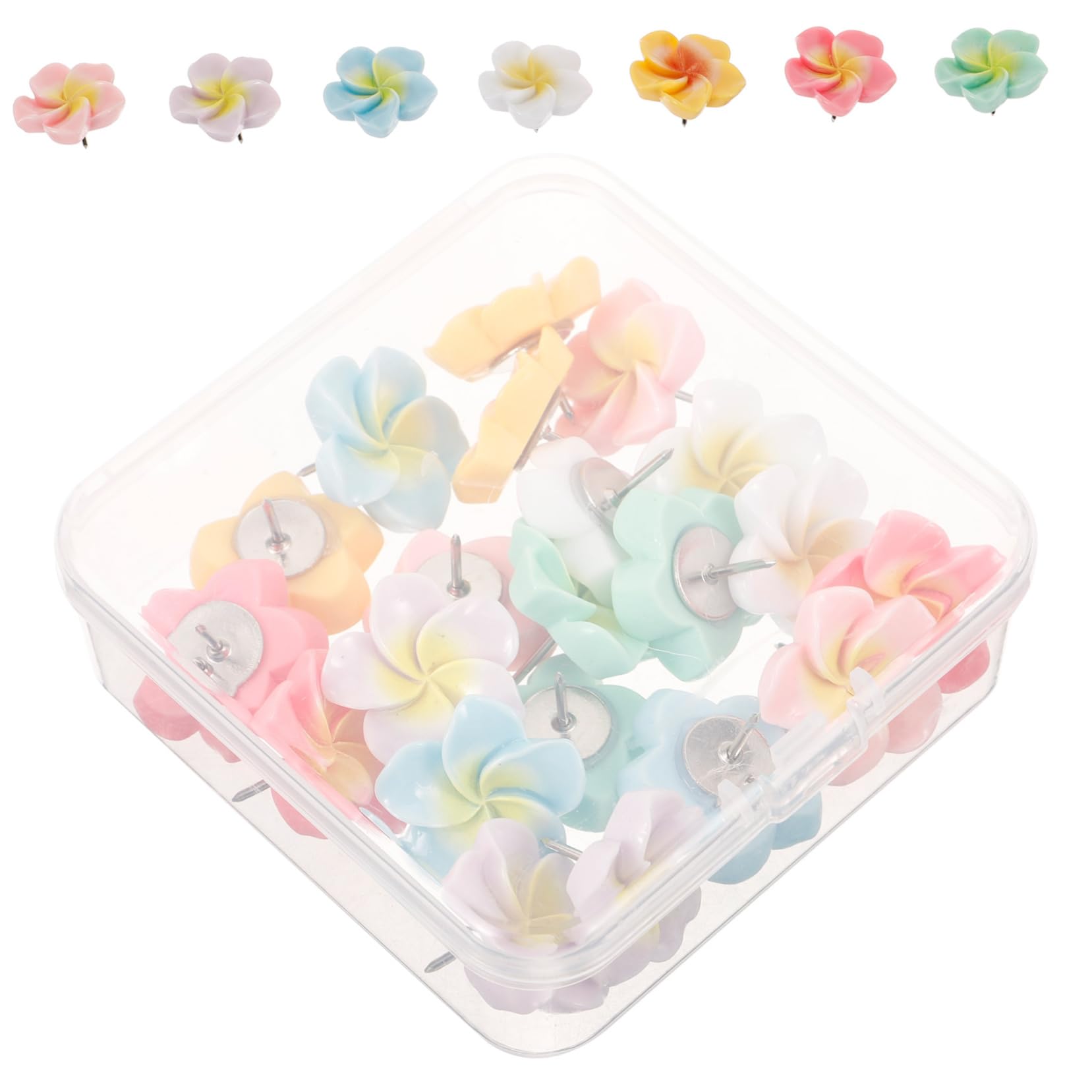 jojofuny 5 Sätze Fotomanddekoration Blumen Drücken Nagel Süße Korkplatte Niedliche Stecknadeln Für Die Pinnwand Korkboard Thumbtacks Daumennägel Dekorative Reißzwecke Plastik 21 Stücke * 5