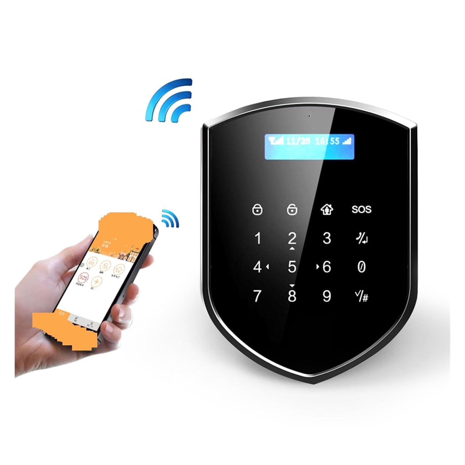 Kit de Alarma, 2.4G DIY De Alarma Antirrobo Inalámbrico De Seguridad For El Hogar Sensor De Puerta Detector De Movimiento Keyfobs 433MHZ