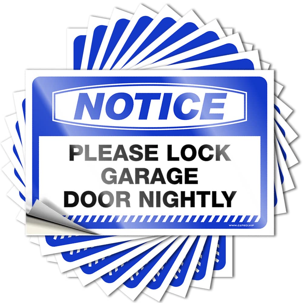 Tattoos Shower Decor Friends Fluffy Laptop Notice Please Lock Garage Door Nightly - Scratch Resistant Stickers(6X9CM)