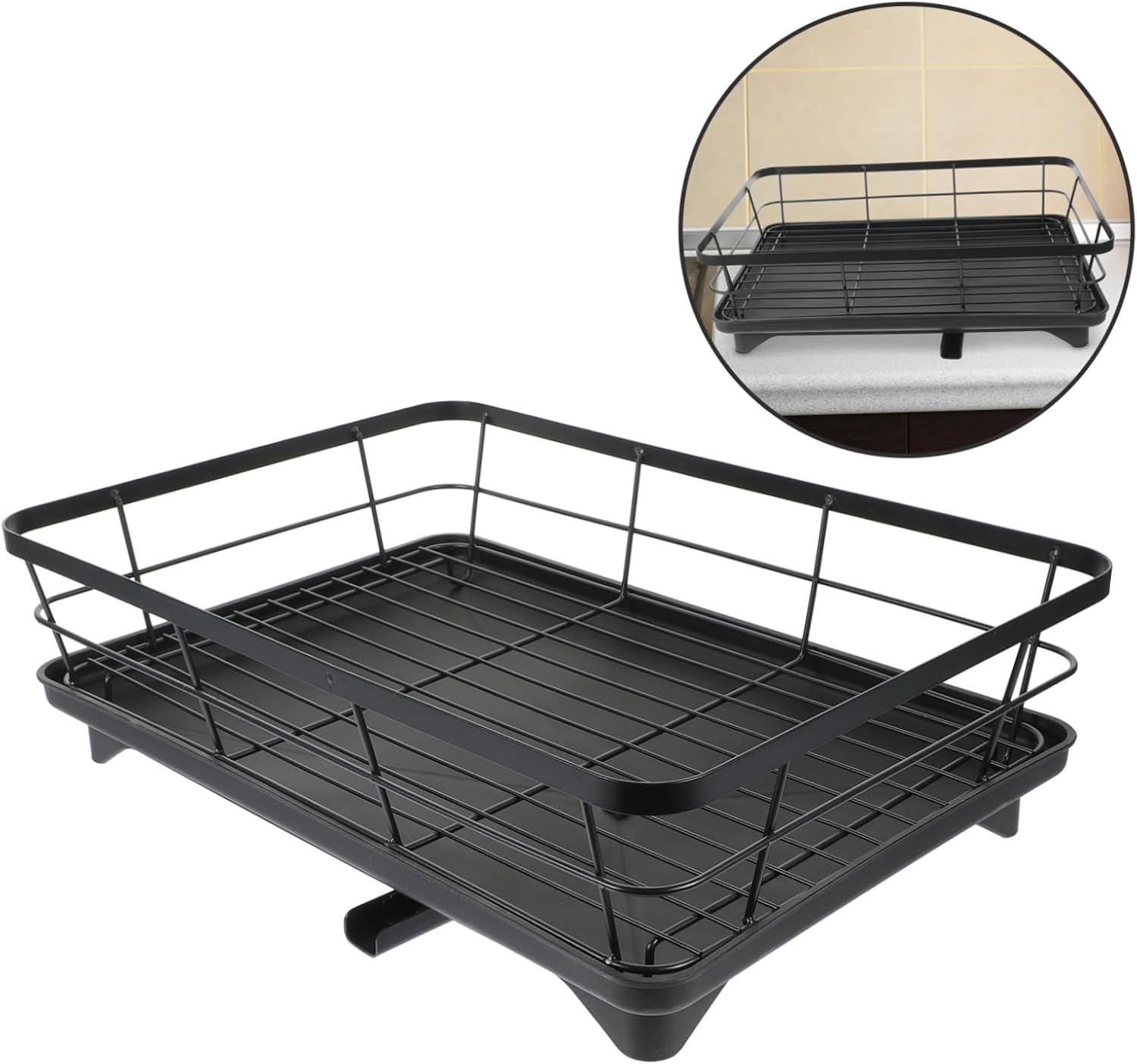 Kitchen Rack for Dish Drying Storage Silverware Holder Multifunctional Bowl Cup Organizer Rustproof