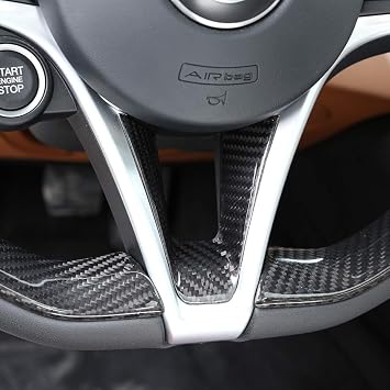 Compatible with Alfa Romeo Giulia Stelvio 2017 2018 2019 Car Interior Accessories Decoration Strip Trim Cover Stickers Carbon Black