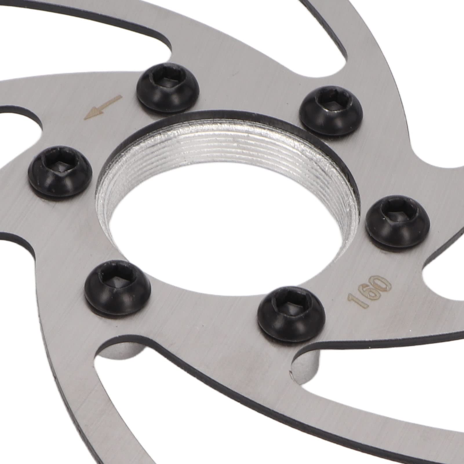 Professional Mountain Bike Brake Disc Stainless Steel Bike Brake Rotor Replacement Accessory 160mm for Mountain Bike High Strength Durable Heat Dissipation