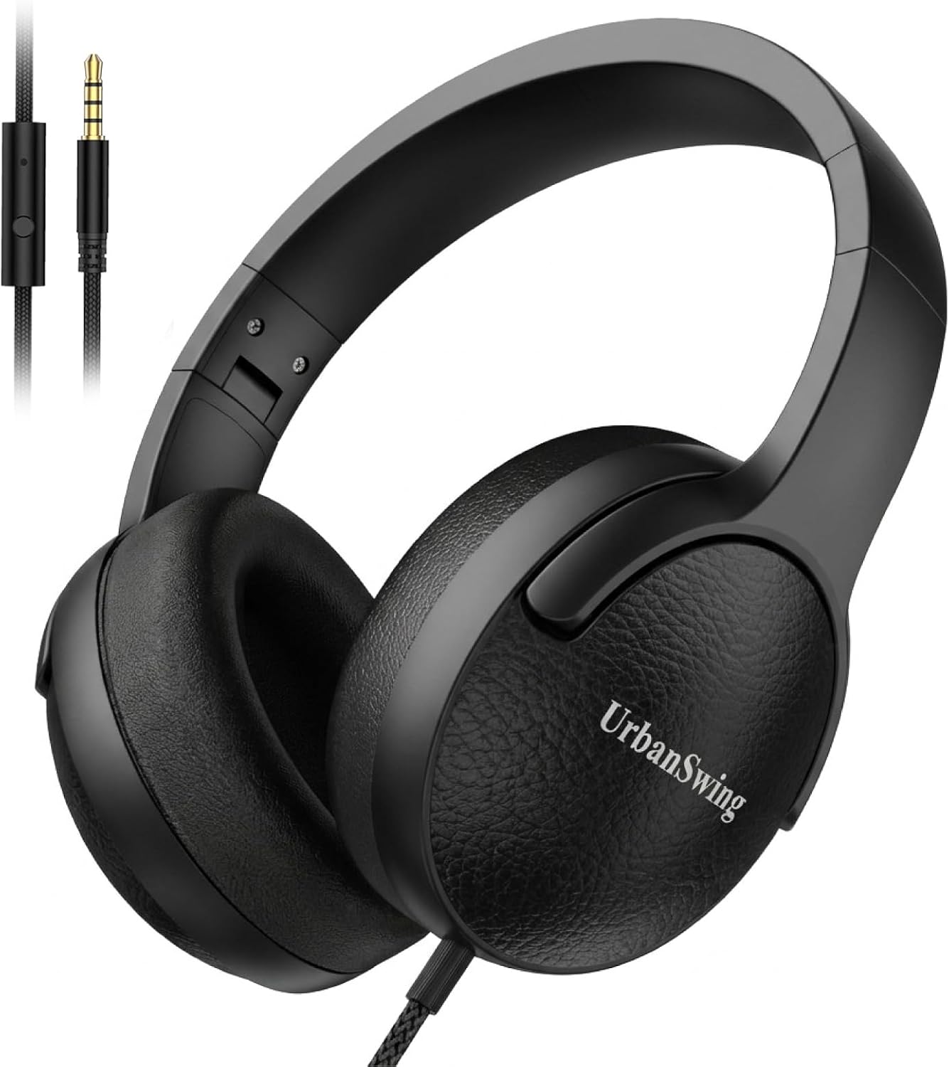 UrbanSwing W4-LITE Wired Headphones with Mic, 3.5mm Plug for School Student