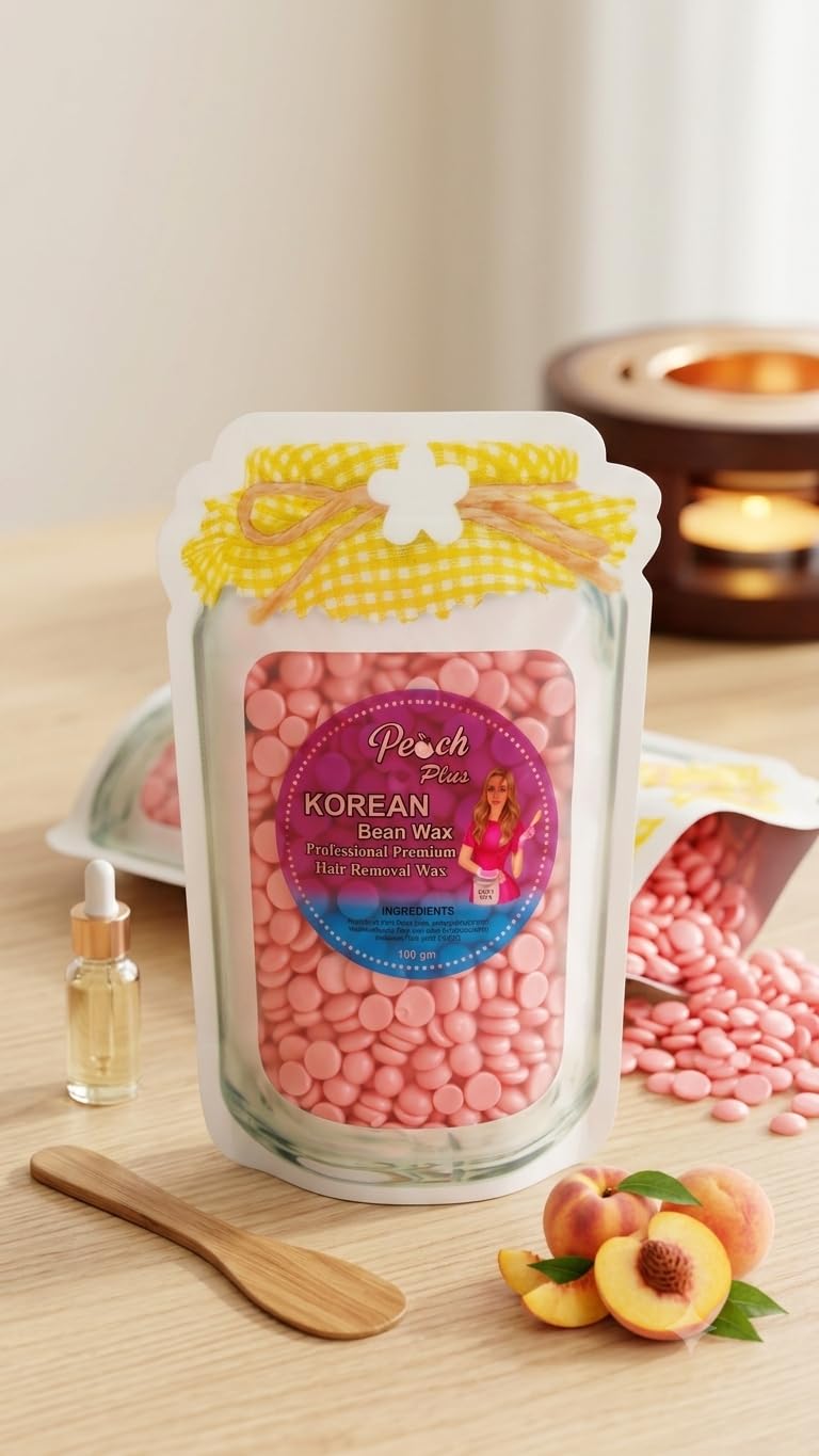Peach Plus Korean Bean Wax Professional Hair Removal 100g | At-Home Hair Removal, No Strips Needed, Peach Scented Beads, Salon-Free Solution, 100g Pack-image-33