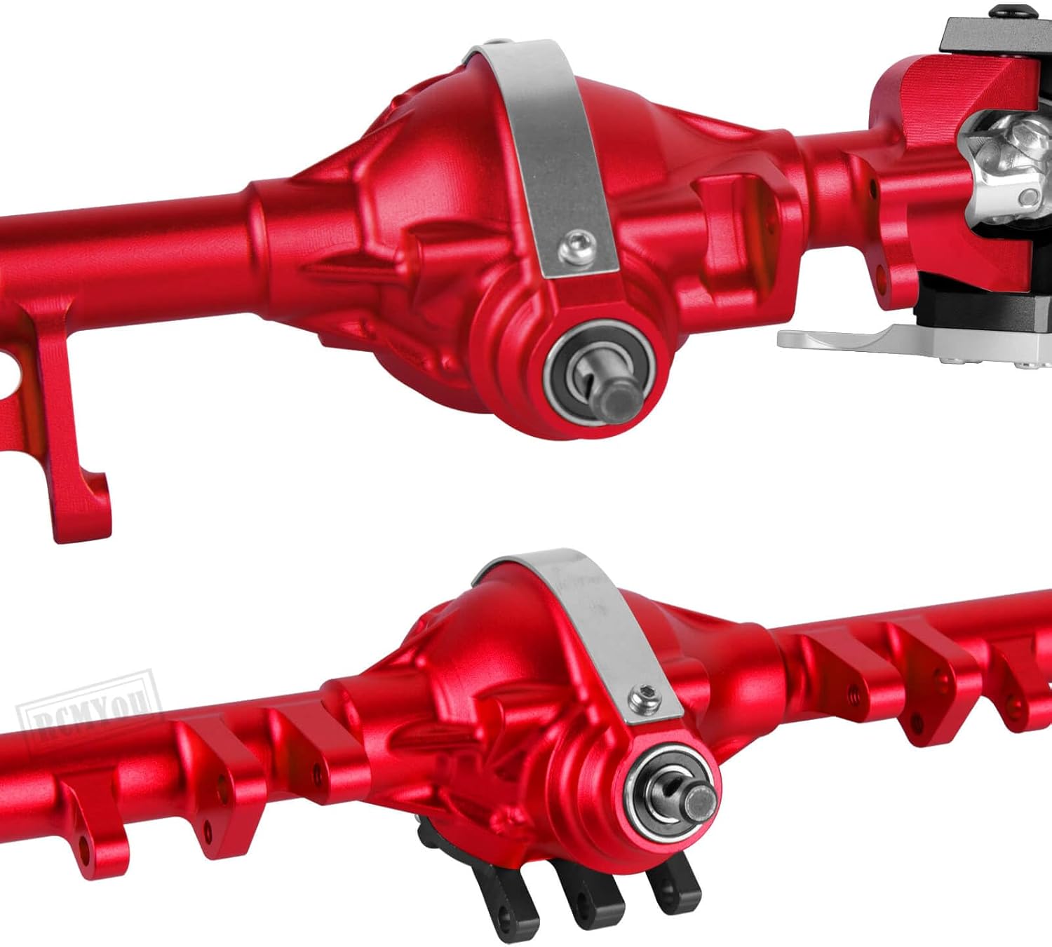 RC Front Rear Axle Complete Metal Axle Upgrades Part for 1/10 SCX10 SCX10 II 90046 90047,RC Crawler Car Axle Hops Up,Red