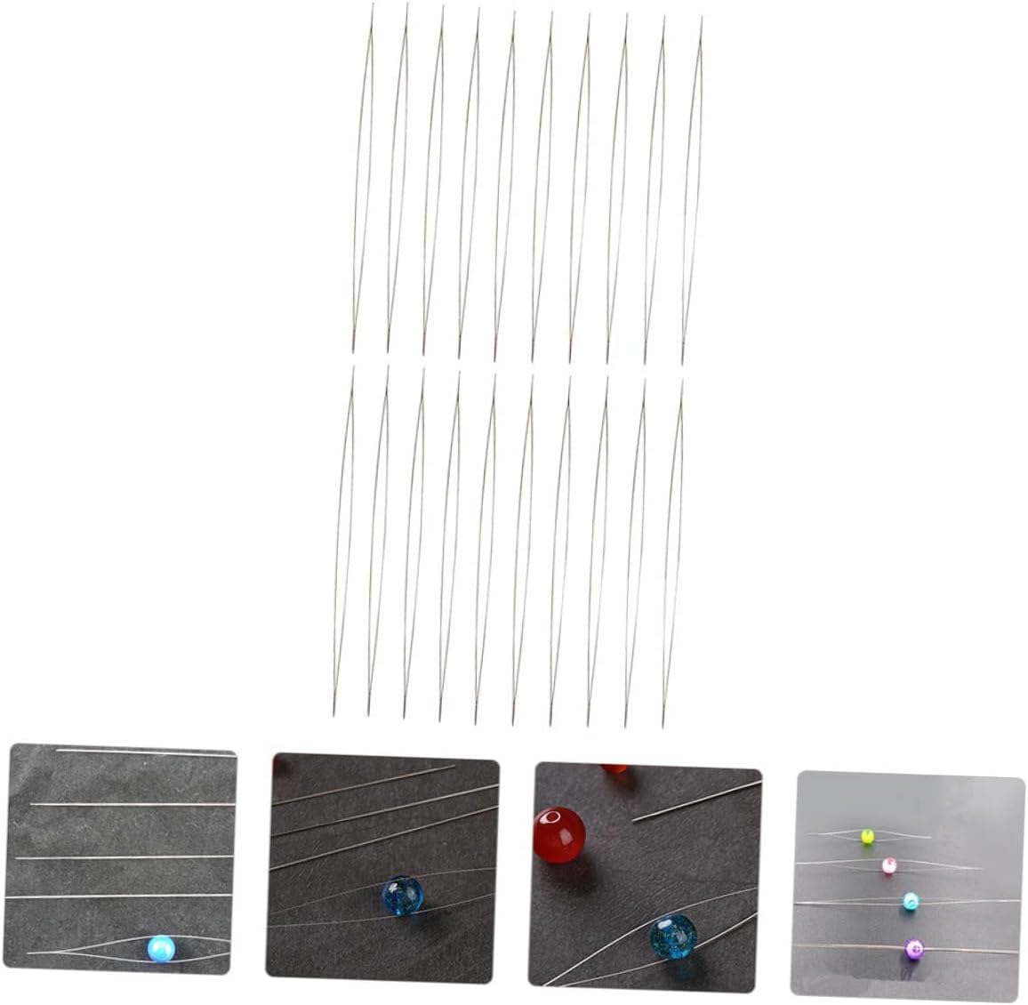 BESTonZON 20pcs Superfine Beading Needles DIY Big Eye Stitching Needles for Jewelry Making and Embroidery Crafts