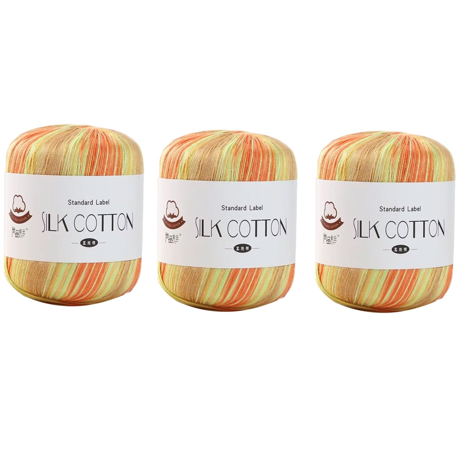 ZEPFJHE 3Rolls Multicolored Cotton Yarn Knitting Thread for Knitting Sweater Baby Clothing Scarves Blankets Sewing Project Crochet