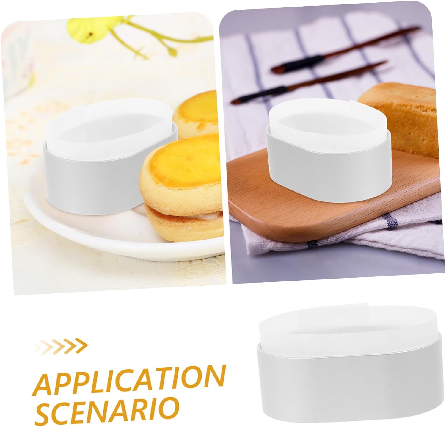 PRETYZOOM 1set Non-stick Oval Baking Molds Heavy-duty Cake Wrapper for Home Baking Even Heat Distribution Easy Release Molds Parchment