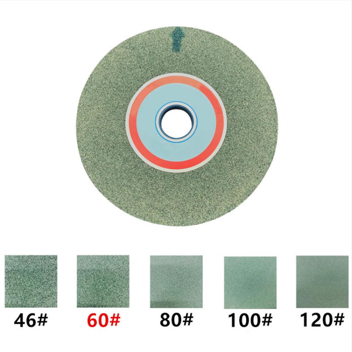 Muela Abrasiva de Banco Carburo de Silicio Verde,Diámetro Exterior 250mm Diámetro del Agujero 32mm Espesor 25mm,100grit