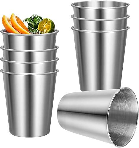 8Pcs Stainless Steel Tumbler 260ml Metal Mug, Stackable 304 Stainless Steel Cup for Home, Restaurants, Travel, Camping, Hiking, Outdoor, Indoor Activities
