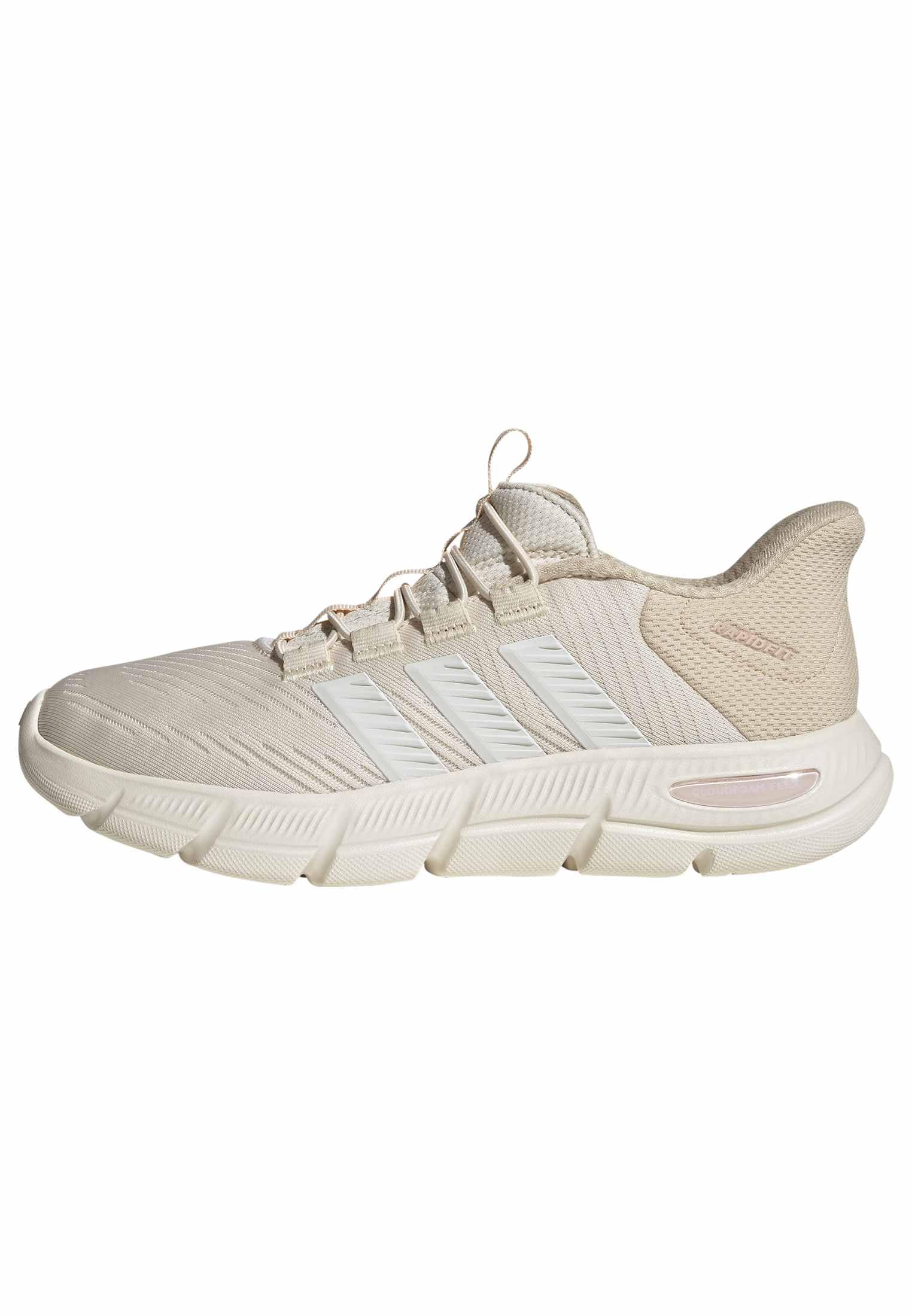 adidas Women's Cloudfoam Flex Laces Shoes, Wonder White/Off White/Sand strata, 4 UK