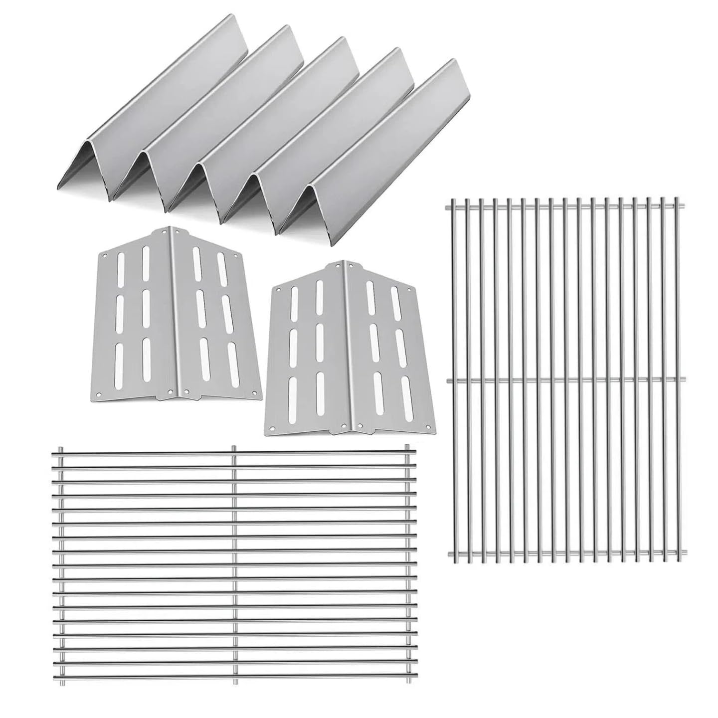 7524 Grill Grates with 17.5 inch flavorizer bar and Heat Deflector Replacement for Weber Genesis Grill Parts 300 Series E-310 E-320 E-330 S-310 S-320 S-330 EP-320 ESP-310 ESP-320 Gas Grills