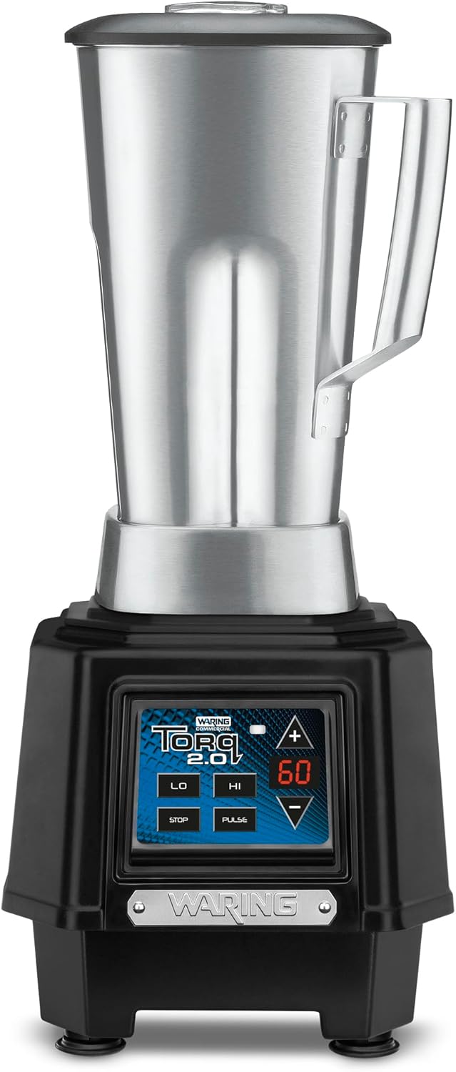 Waring Commercial TBB160P6 TORQ 2 Horsepower Blender, Electronic Keypad with 60-Second Countdown Timer and a 64 oz. BPA Free Copolyester Container, 120V, 5-15 Phase Plug