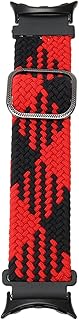 Pulseira de Relógio Trançada, Respirável, Lavável, Trançada, Pulseira de Relógio para Substituição (vermelho preto)