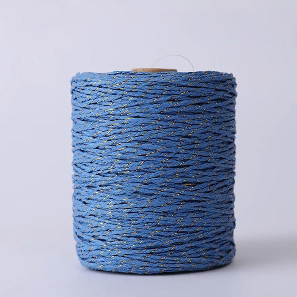 VIXDA 280M Raffia Straw Gold Line Cotton Yarn Crochet Yarn For Diy Knitting Summer Straw Hat Handbags Cushions Hand Woven Straw Yarn