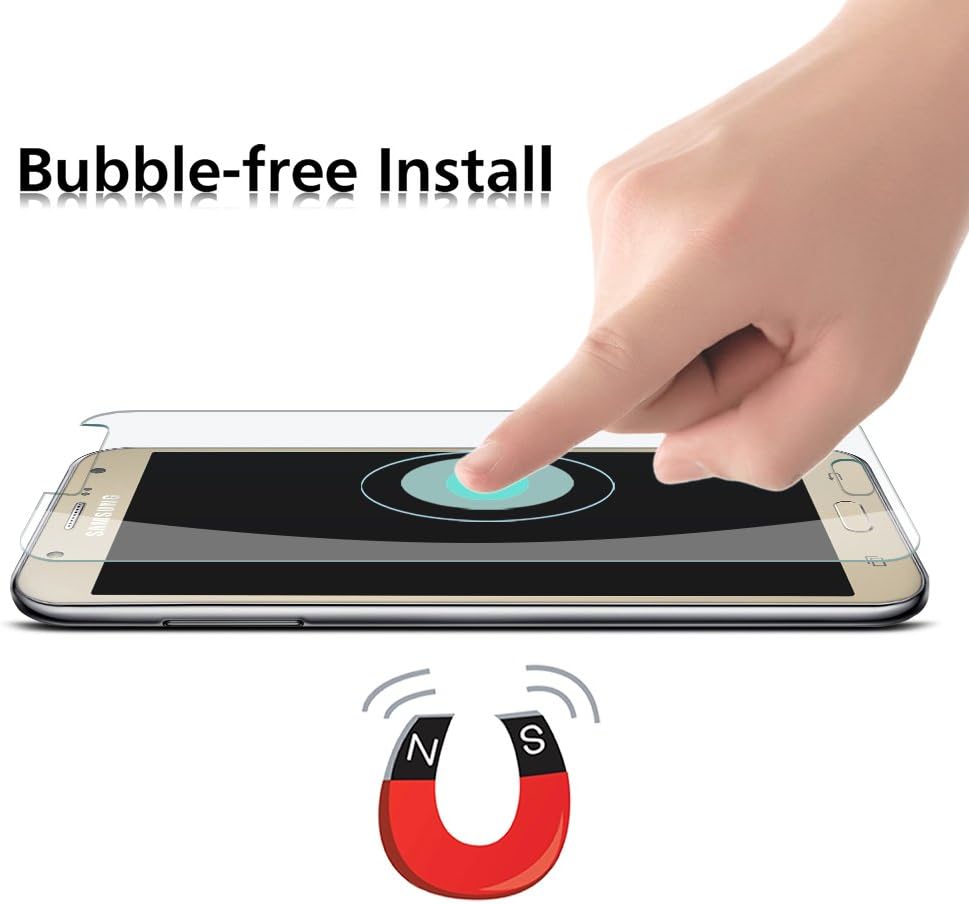 OMOTON Tempered Glass Screen Protector for Galaxy J7(2015 version) -5.5Inch,2 Pack