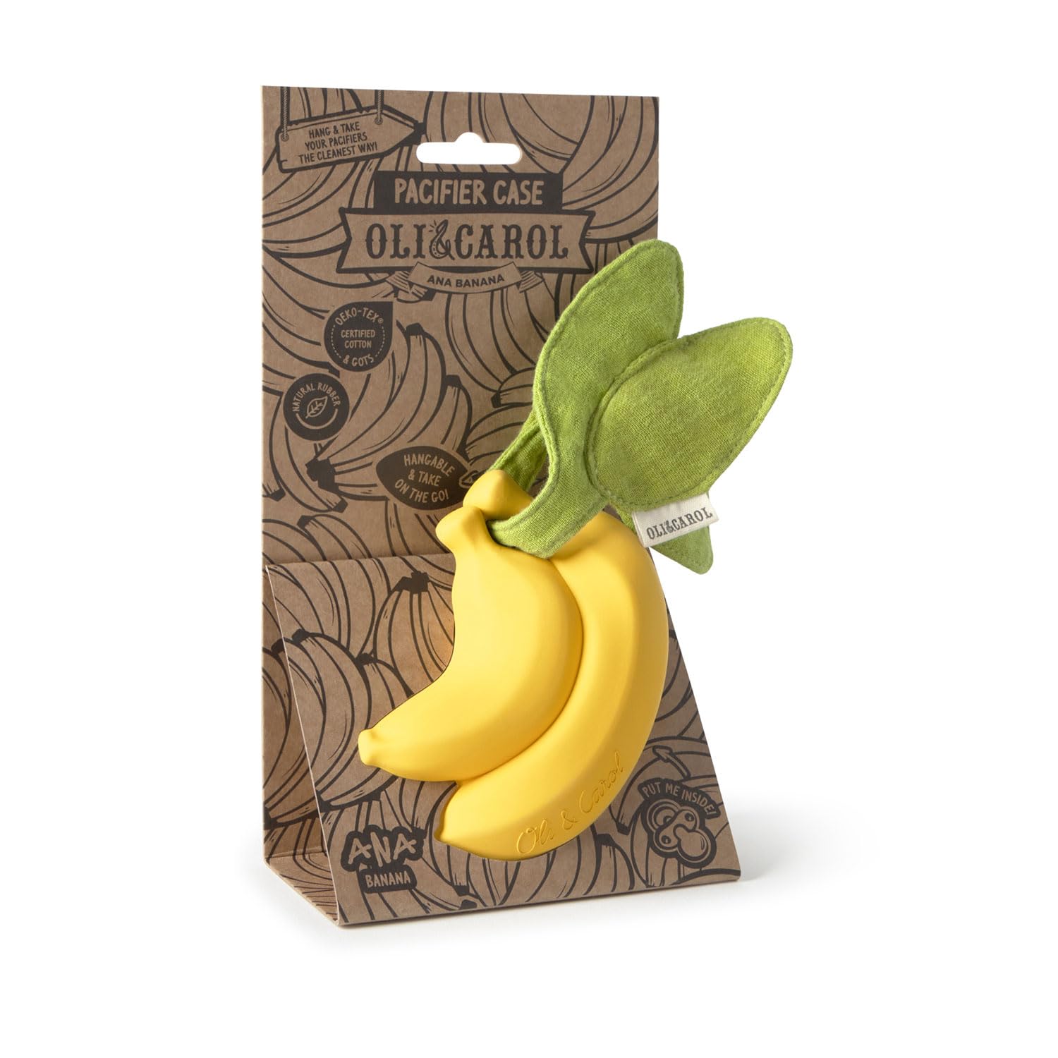 Oli & Carol - Boîte à Sucette en caoutchouc naturel - Cadeau pour parents et bébés - Ana Banana
