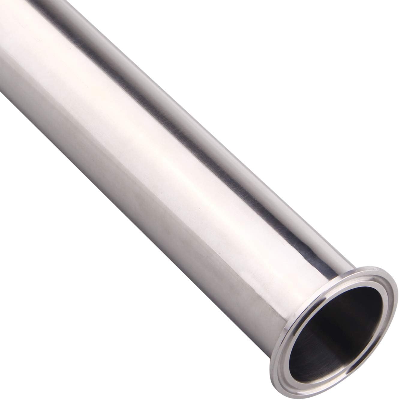 DERNORD Sanitary Spool Tube with Clamp Ends,Stainless Steel 304 Seamless Round Tubing With 2 inch Tri Clamp 64MM Ferrule Flange (Tube Length: 36 Inch / 915MM)