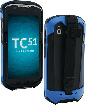 IYOUBOL Protective Cover Bumper Case Rugged Boot with Hand Strap for Zebra TC51 TC510K TC52 TC56 TC57 Blue