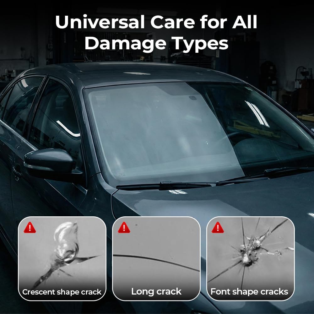 Windshield Crack Repair Kit,Quick Glass Repair Liquid,Long Lasting,Car Windshield Crack Repair Fluid Quick Fix Windshield & Glass Repair Tools for Windshields,Mirrors,Crack (2 PCS)