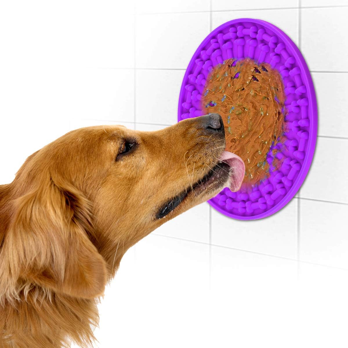 URPOWER B00MB9CNWG Mat 7.9 Inch Large Size Lick Strong Suction Slow Feeder Dog Treater Bath Distraction Device Anxiety Relief Silicone…