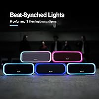Vista 7 de DOSS SoundBox Pro Bluetooth Speaker, 20W Stereo Sound, Active Extra Bass, 20H Playtime, Multi-Colors Lights, Wireless Stereo Pairing, IPX6