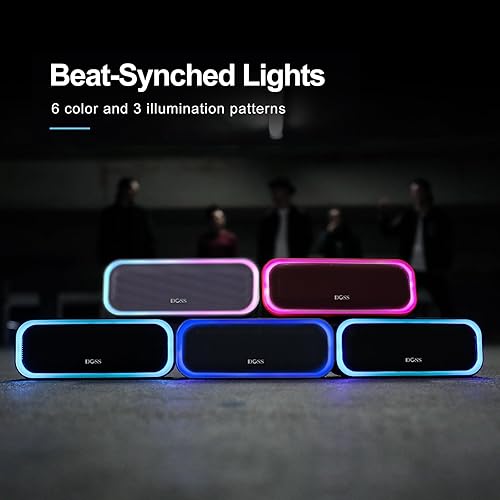 Miniatura 7 de DOSS SoundBox Pro Altavoz Bluetooth, sonido estéreo de 20 W, graves extra activos, tiempo de reproducción de 20 horas, luces multicolor, IPX6 para